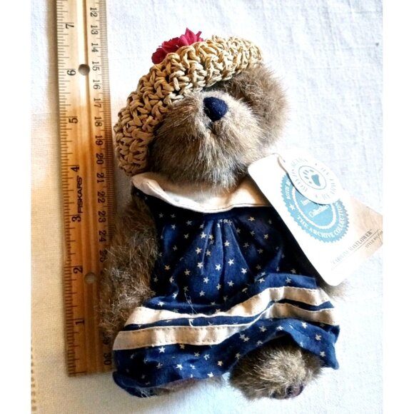 Caroline Mayflower Boyds Bears Plush Hat & Dress 6" Collectible Stuffed With Tag - Picture 2 of 13